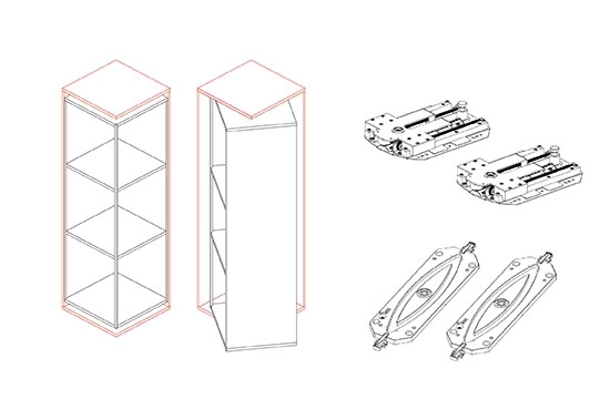  NEW 360° M四方櫃旋轉五金