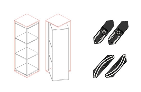 NEW 180° L四方櫃旋轉五金